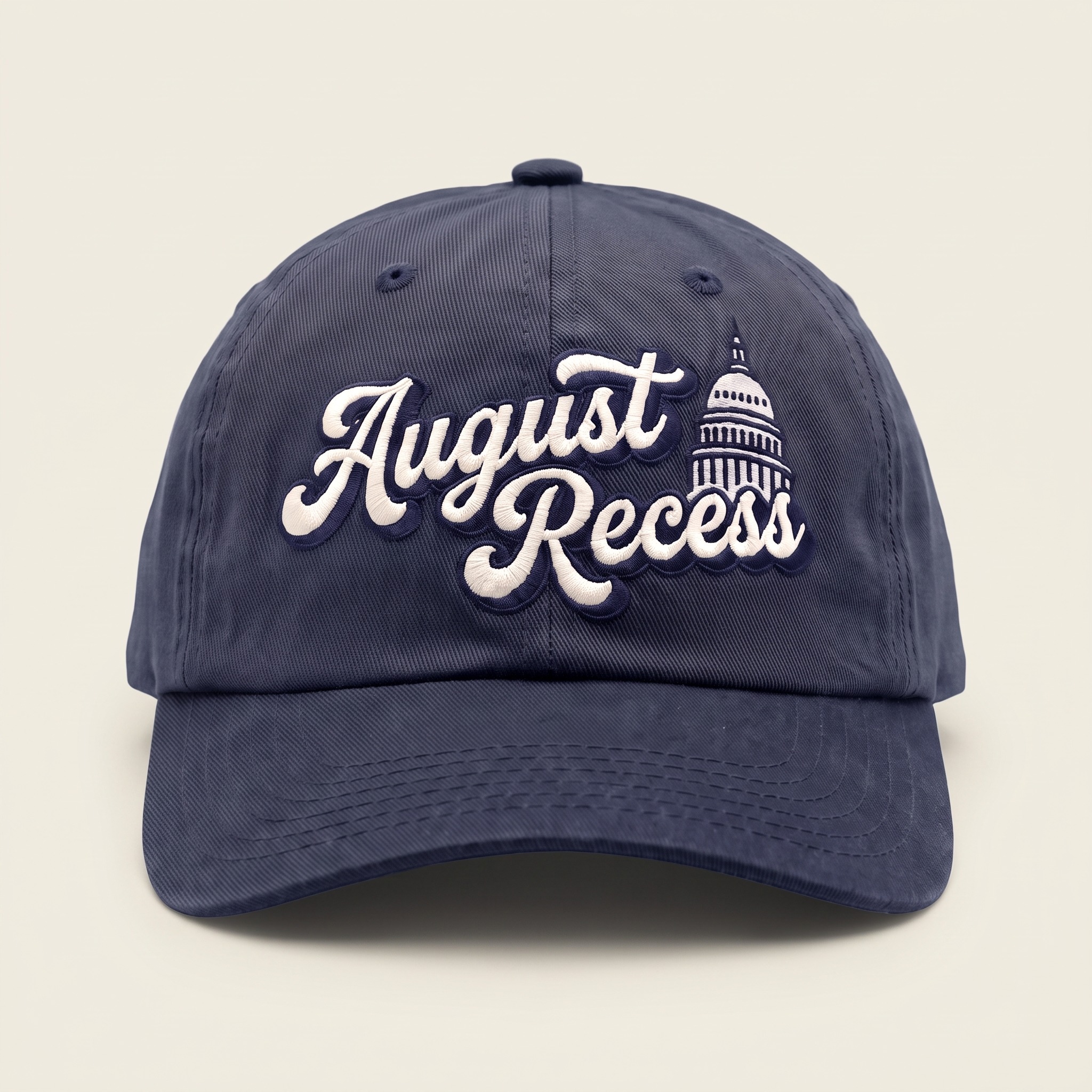 August Recess cap, Washed navy, front